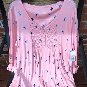 Large pink baby doll top